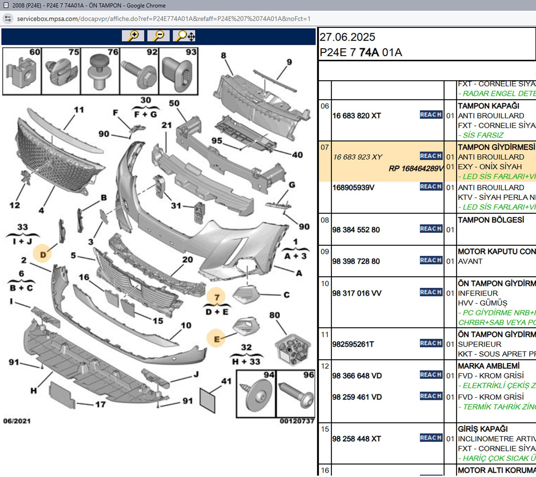 Psa Ön Sis Farı Çerçevesi 16683923XY