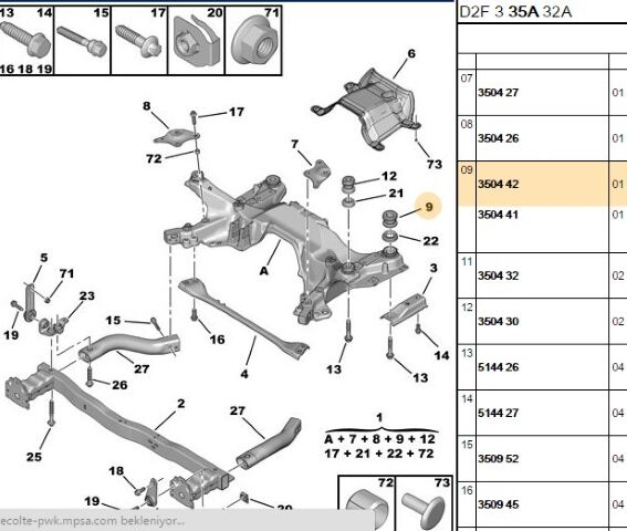Motor Travers Burcu 407/508 (3504.42) (,03504.29)