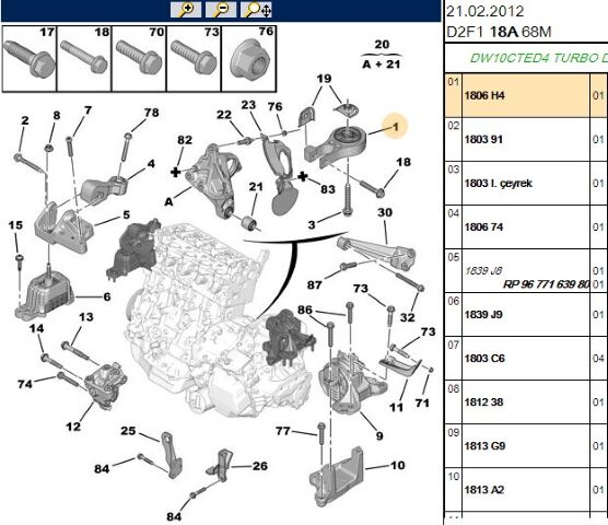 Kol Motor Kulağı Dw10cted 407/508/807/expert Iıı (1806.H4)