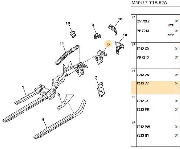 Sağ Ön Şase Ucu Sag Sase Partner 2003 (7213.JV)