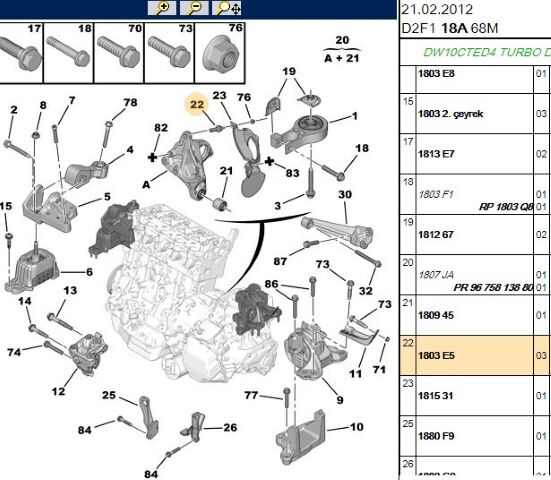 Motor Kulak Burcu Dw10cted 407 508 807 Expert 3 C5 X7 Jumpy (1809.45)