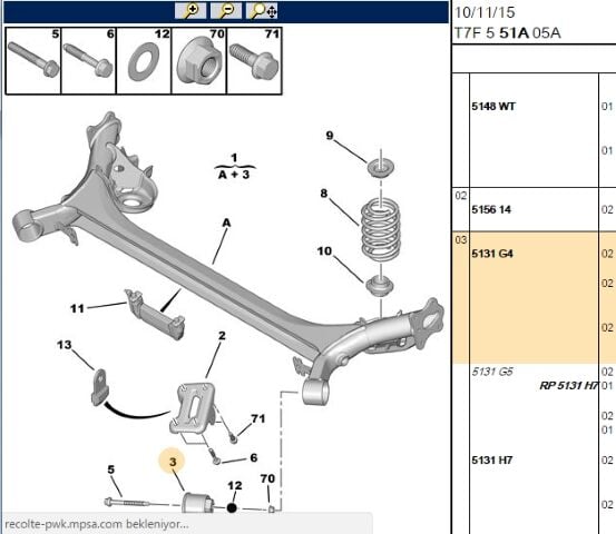 Arka Travers Burcu 308/rcz/c4 (5131.G4)
