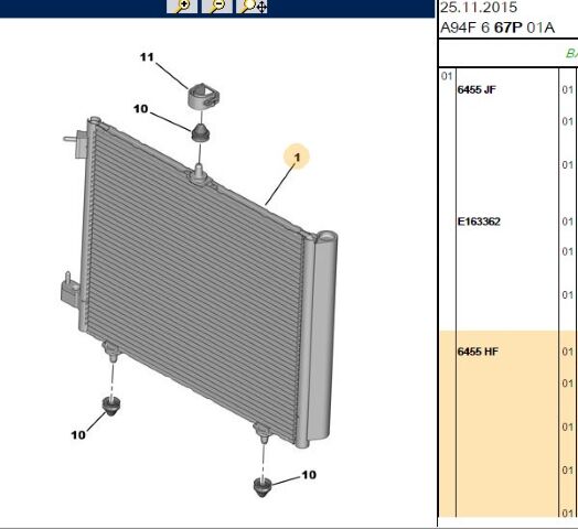 Klima Radyatörü 208 2008 Crossland X (6455.HF) (,06455HF,3637002)
