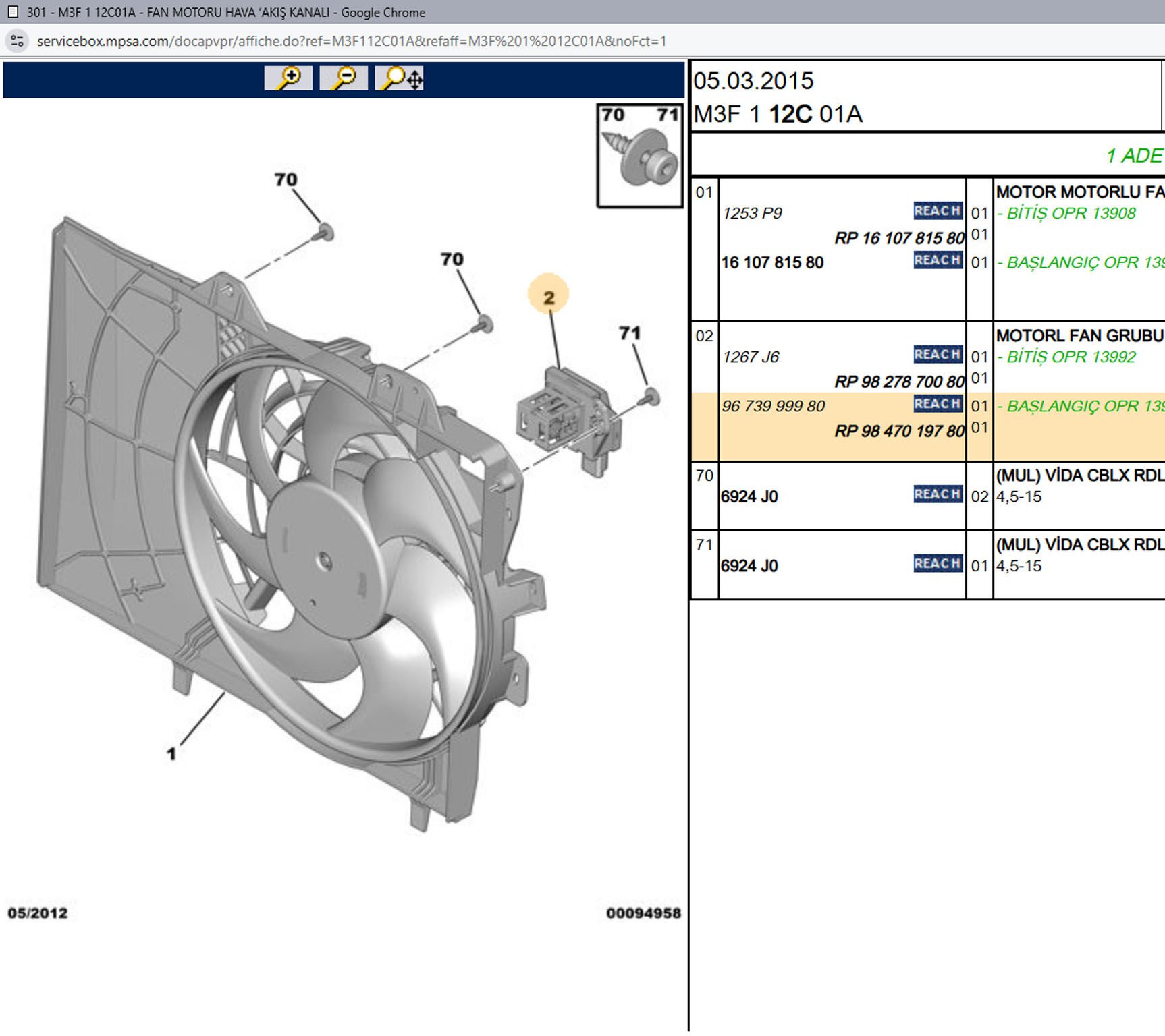 Psa Fan Grubu Kumanda Beyni Kutusu 03637165 9673999980 9829220580