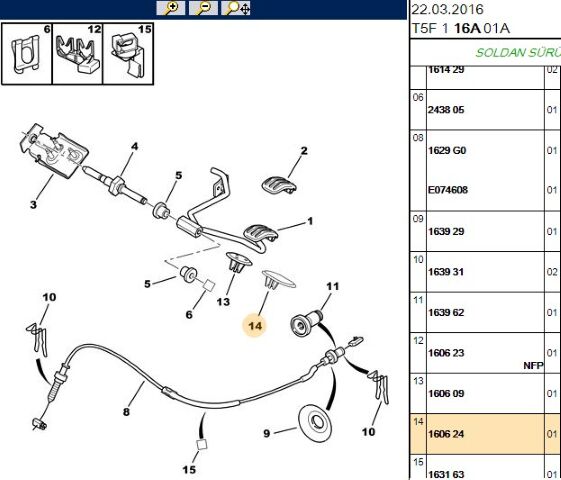 Gaz Pedal Bakaliti Bakalıtı (1606.24) (,07584.H7,7584.C8)