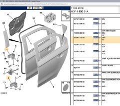 Psa Sağ Ön Alt Sağ Arka Üst Kapı Menteşesi