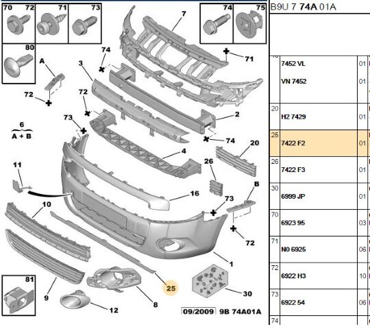 Ön Tampon Alt Karlık On Partner Tepe (7422.F2)