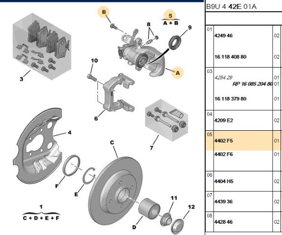 Sol Arka Fren Silindiri Kalıperı Partner Tepe 08- (4402.F5)