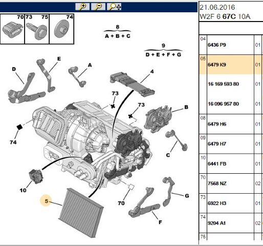 Polen Filtresi 508 Kabın Fıltresı 1 6hdı 6thp 2 0hdı 10- (6479.K9)