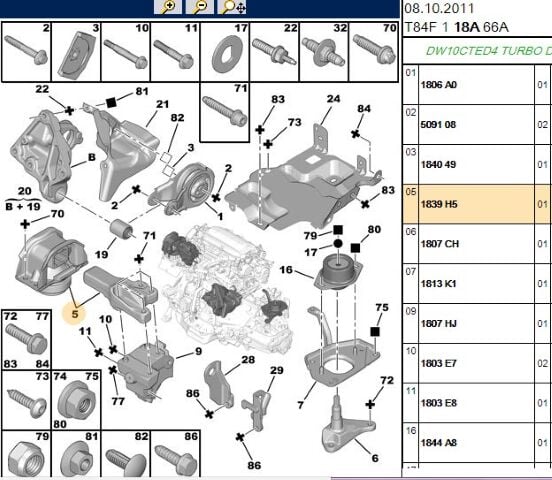 Motor Kulağı Sağ Dw10bted4 307 308 3008 5008 Rcz C4 B7 (1839.H5) (,01839.C7)