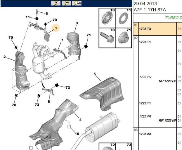 Eksoz Isı Kalkanı Ust 206 207 307 308 407 3008 5008 C2 C3 C4 C5 Ds3 Ds4 206/207/307/308/407/ /5008 (1723.T3)