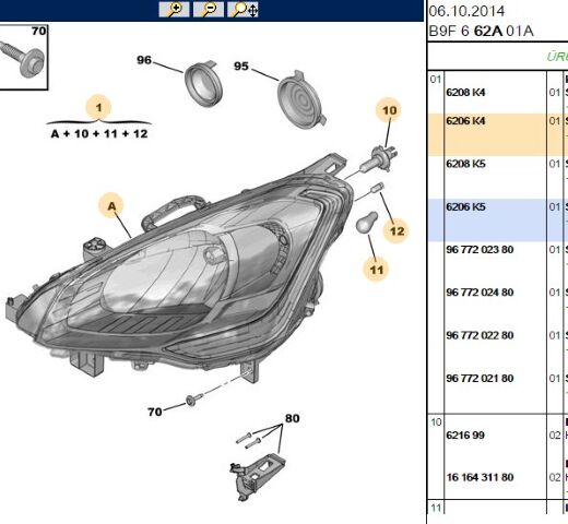 Sağ Ön Far Part Tepe (6206.K4)