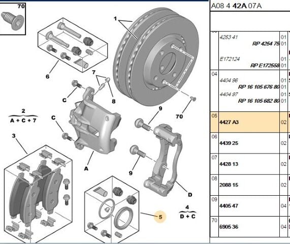Kalıper Tam Tak Fren Kalıperı Tamır Takımı 301/307 (4427.A3) (,0NEC KALİ ONA )