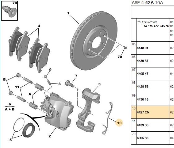 Ön Fren Balata Sekmanı Yeni No 9834700280 Plaka Yayı (4427.C5) (,0PLAKA YAYI ,9834700280)