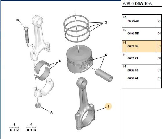 Piston Kolu Pıston 307 Tu5jp4 (4lü Takım) (0603.86)