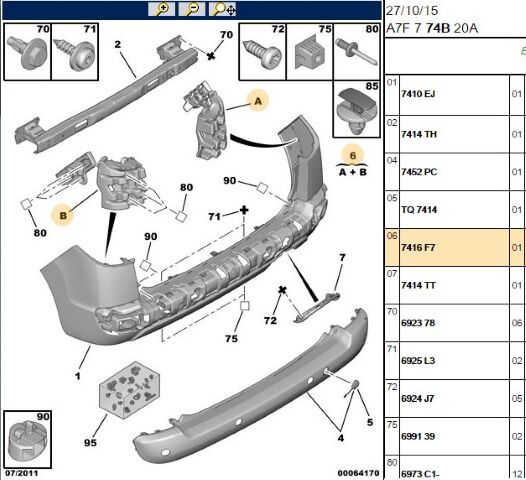 Arka Tampon Bağlan Ayak 207 Sw (7416.F7)
