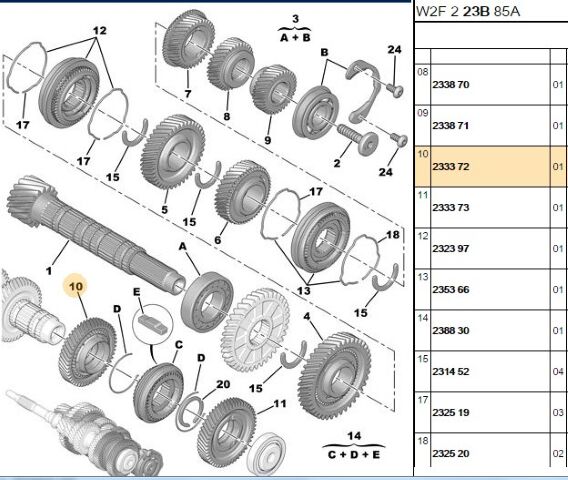 5 Vites Dişli Karşılığı Dişlisi Boxer (2333.72) (,0233372)