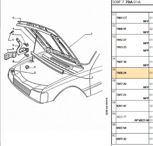Agraf Motor Kaput Demır (10 Luk) 405/partner M59 (7928.24)