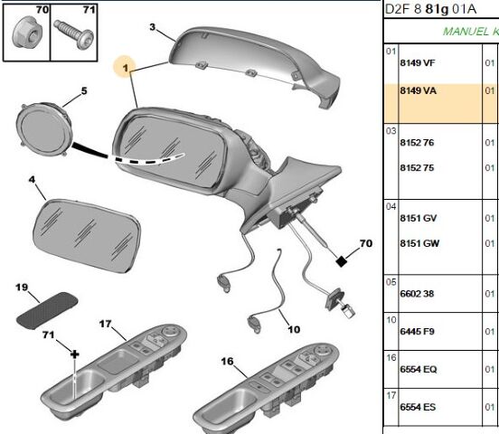 Sağ Ayna (elektrıklı) 407 (8149.VA)