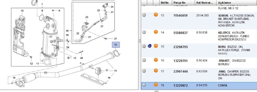 Part Conta Exhaust Muffler Mounting And Spare Parts Egzoz Qs (13229872)