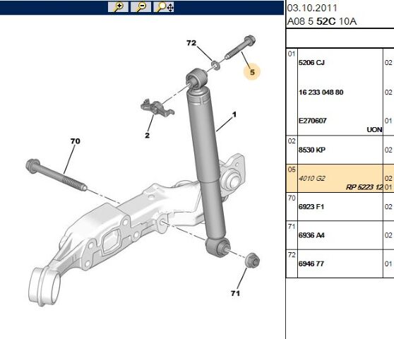 Motor Kulak Bağlan Vidası (eski No 4010 58) (5223.12) (,04010.58,4010.G2)