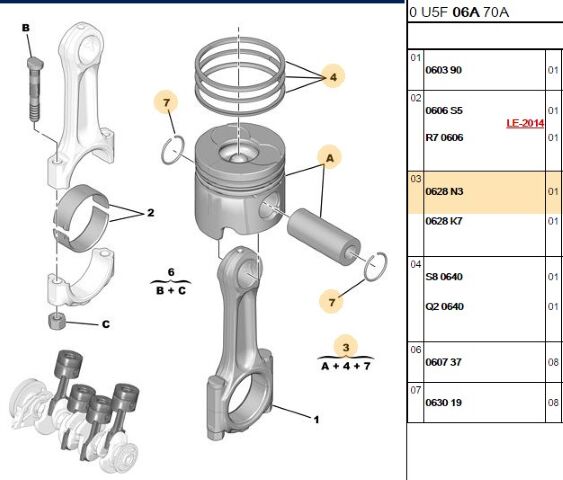 Piston Takım Pıston Boxer/406/307/expert 2 0hdi (0628.N3) (,00628.J4,0628.K3)