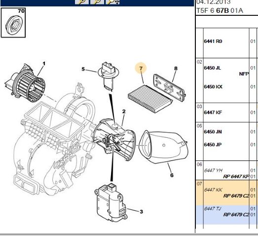 Polen Filtresi Stand Klim (6447.KK) (,0POLLEN FİLTRESİ ,6479.C2)