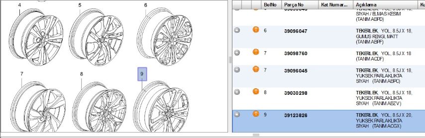 Jant, Tekerlek Wheels, Alloy (39123826)