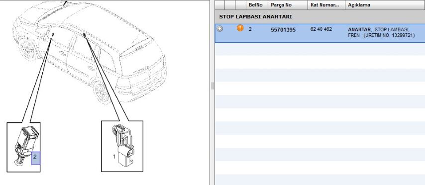 Fren Otomatiği Ast H Anahtarı Astra Vectra C (55701395)