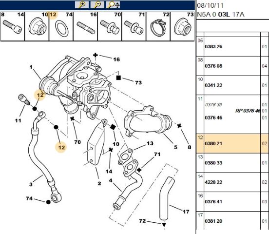 Conta Turbo Yağlama Bakır Dw10 307/308/406/407/508 Yaglama Sılındır Baslıgı Ve Trıger Qs (0380.21)