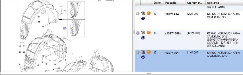 Davlumbaz Arka Sağ Ast J Sw Çamurluk Davlumbazı Astra-j Wheelhouses And Components Govde Kabuk- Ov Legacy (13271361)