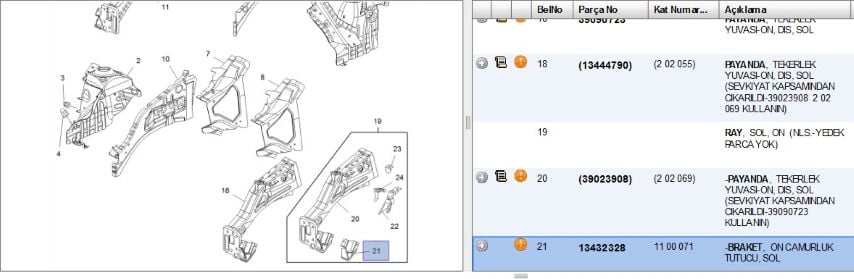 O Ön Çmrlk Dstk Tutucu On Camurluk Sol Corsa E (13432328)