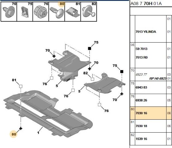 Psa Motor Alt Muhafaza Civatası 6991 W6 3502.Z4 3502.Y8