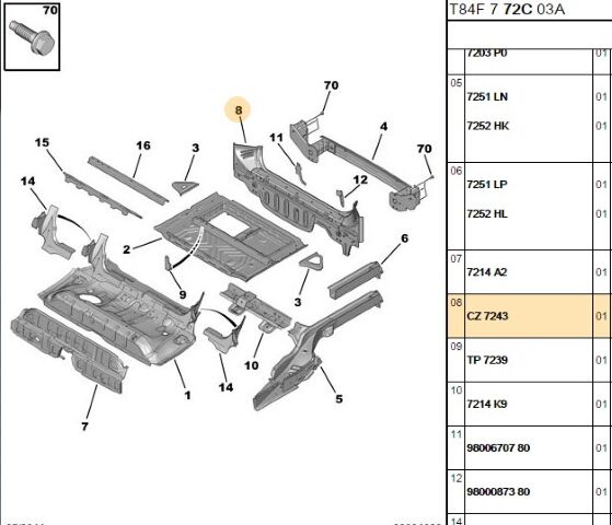 Arka Panel 3008 (7243.CZ)
