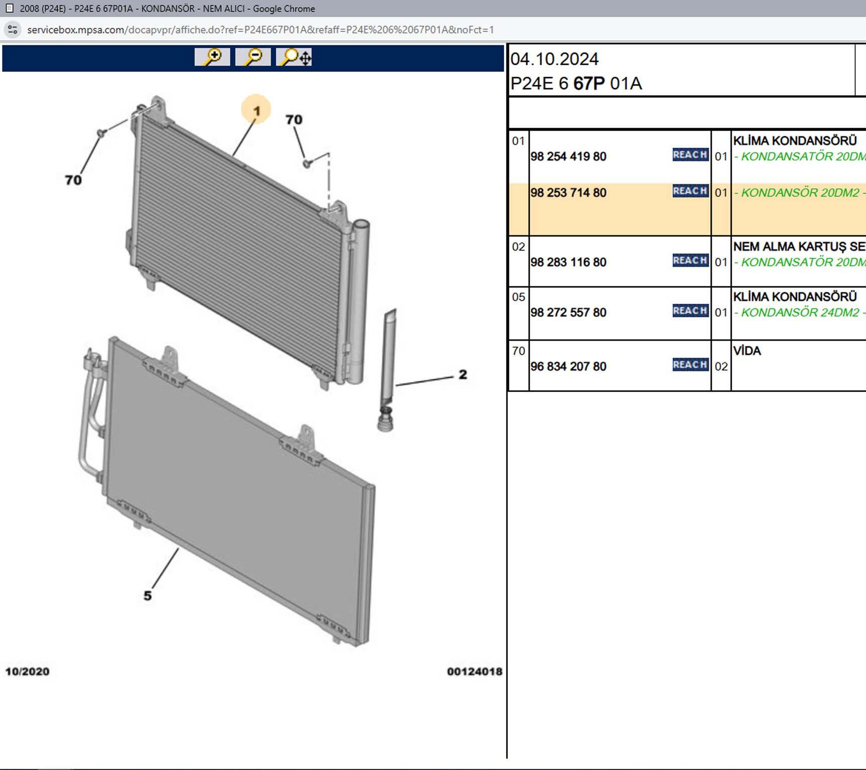 Psa Klima Radyatörü