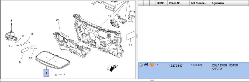 Kaput İzolesi Ast J Dosemesı A13dte Astra Doseme Parcaları (13272647)