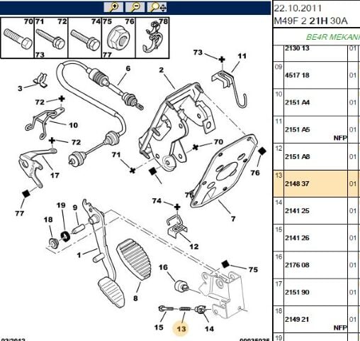 Debriyaj Pedal Yayı Debrıyaj (4 Lük) Partner/berlıngo M59 (2148.37)
