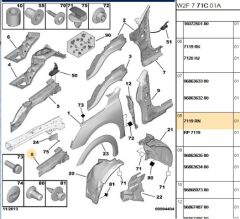 Sağ Ön Şase Uç Sacı 508 (7119.RN)