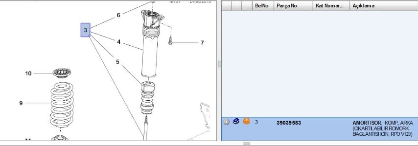 Amortisör Arka Ast K Sağ Sol Astra Amortısor (39039583)