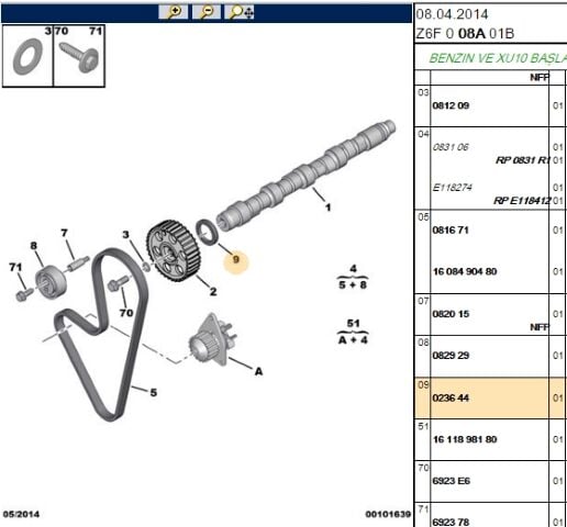 Eksantrik Keçesi Eksantrık Keçesı Ew10j4 207/307/308 Sılındır Baslıgı Ve Trıger Qs (0236.44) (,00515.N3)